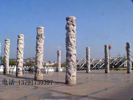 景德镇广场石雕龙柱-我厂制作的福龙